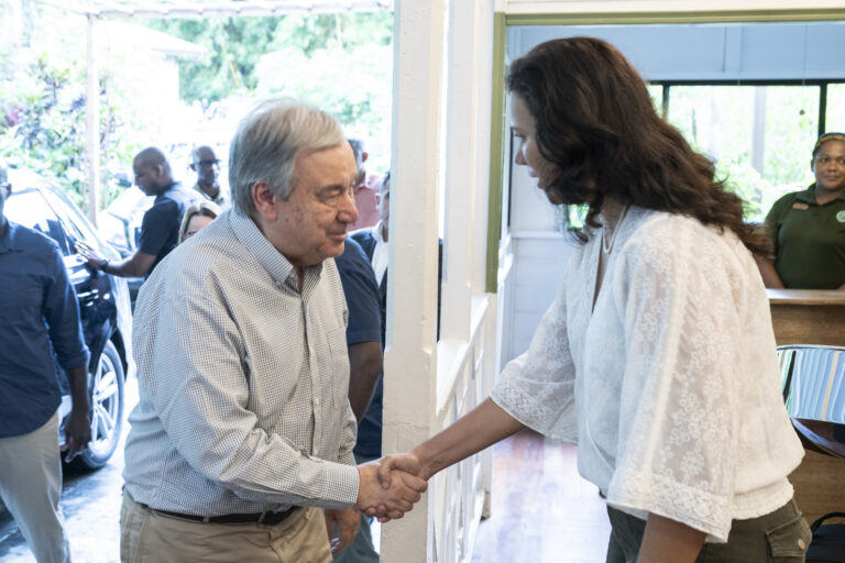 Asa Wright Nature Centre Board Member Analissa Rasheed welcomes UN Secretary General Antonio Guterres